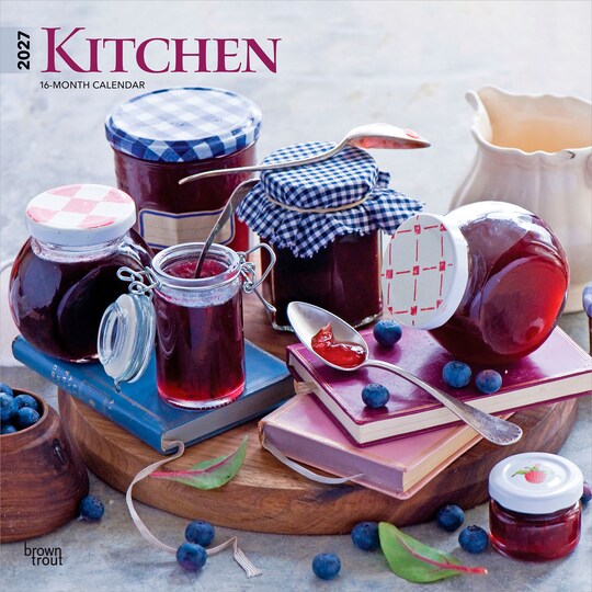 BrownTrout; Kitchen | 2027 12 x 24 Inch (Hanging) Monthly Square Wall Calendar | Plastic-Free; Category:Wall Calendars; Image:1